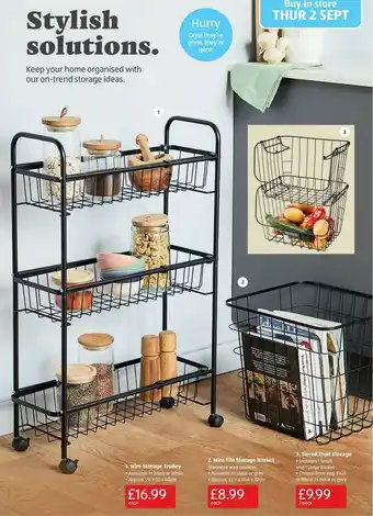 Aldi Wire Storage Trolley, Wire File Storage Basket, Tiered Fruit Storage offer