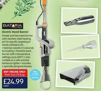 Aldi Batavia Electric Weed Burner offer