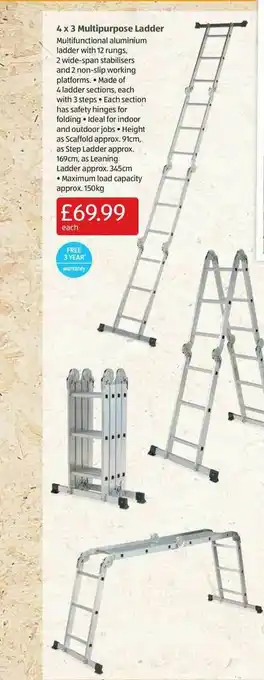 Aldi 4 X 3 Multipurpose Ladder offer