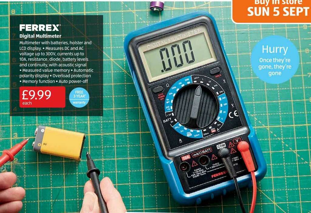 Ferrex Digital Multimeter offer at Aldi