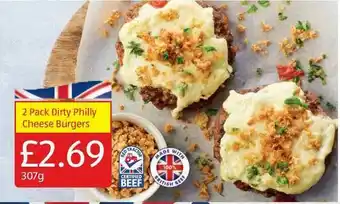 Aldi 2 Pack Dirty Philly Cheese Burgers offer