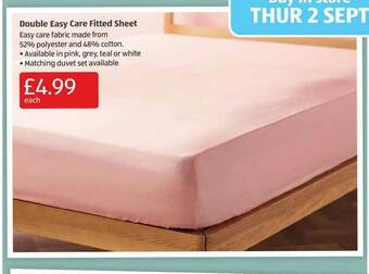 Aldi Double Easy Care Fitted Sheet offer