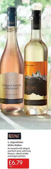 Aldi Argentinian White Malbec offer