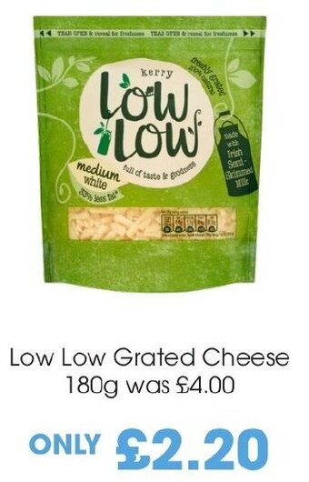 Centra Low Low Grated Cheese 180g offer