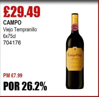 Bestway CAMPO Viejo Tempranillo 6x75cl offer