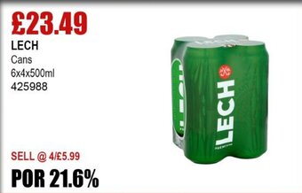 Bestway LECH Cans 6x4x500ml offer