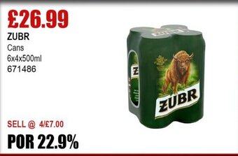 Bestway ZUBR Cans 6x4x500ml offer