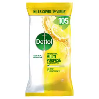 Tesco Dettol multi purpose citrus wipes 105s offer