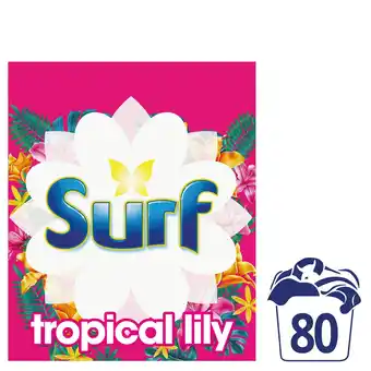Tesco Surf tropical lily &ylang ylang washing powder 80 wash 4kg offer