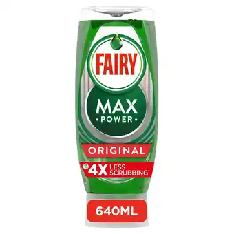 Tesco Fairy washing up liquid max power original 640ml offer