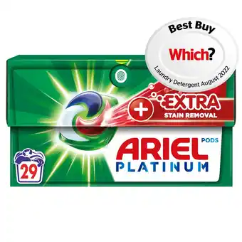 Tesco Ariel all in one platinum washing pods 29 washes 672.8g offer