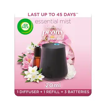 Tesco Airwick air freshener essential mist peony and jasmine kit offer
