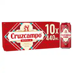 Tesco Cruzcampo sevilla lager beer 10x440ml cans offer