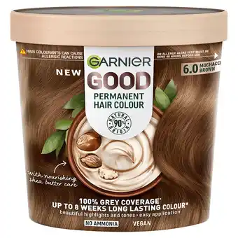 Tesco Garnier good 6.0 mochaccino brown permanent hair dye offer