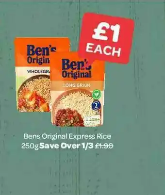 Spar Bens Original Express Rice 250g offer