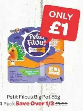Spar Petit Filous Big Pot 85g 4 Pack offer
