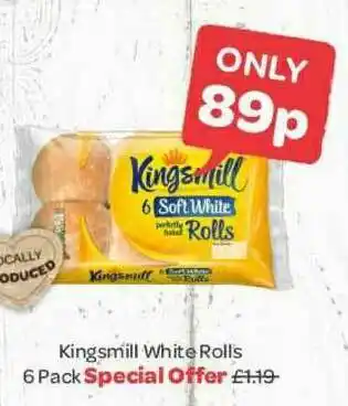 Spar Kingsmill White Rolls 6 Pack offer