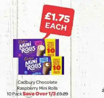Spar Cadburry Chocolate Raspberry Mini Rolls 10 Pack offer