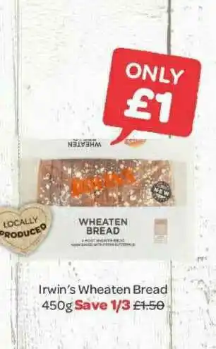 Spar Irwin's Wheaten Bread 450g offer