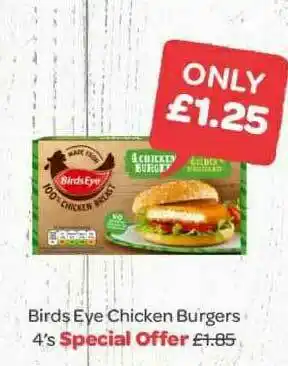 Spar Birds Eye Chicken Burgers 4's offer