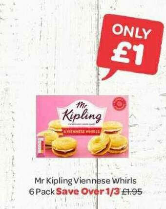 Spar Mr Kipling Viennese Whirls 6 Pack offer