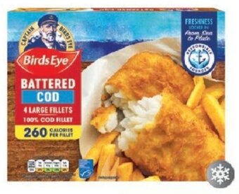 Lidl Birds Eye Large Battered Cod Fillets 440g offer