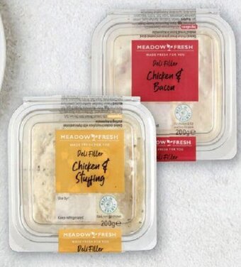 Lidl Meadow Fresh Chicken Sandwich Fillers • Chicken & Stuffing Chicken & Bacon offer