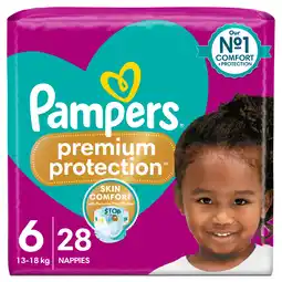 Tesco Pampers premium protection size 6, 28 nappies offer
