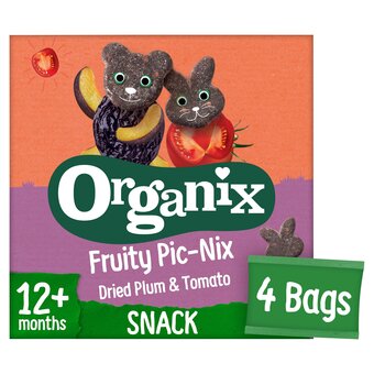 Tesco Organix fruity pic-nix dried plum & tomato 4x17g offer