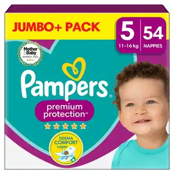 Tesco Pampers premium protection size 5, 54 nappies, jumbo+ pack offer