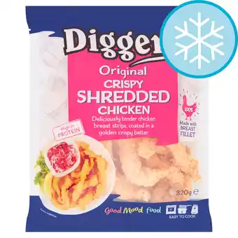 Tesco Diggerscrispy shredded chicken 320g offer