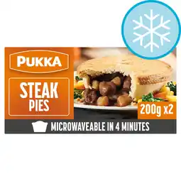 Tesco Pukka steak microwavable pies 2 pack offer