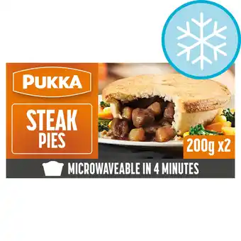 Tesco Pukka steak microwavable pies 2 pack offer