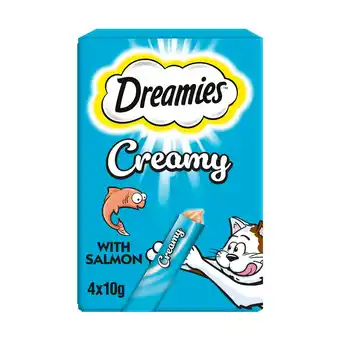 Tesco Dreamies creamy cat treats with salmon 4x10g offer