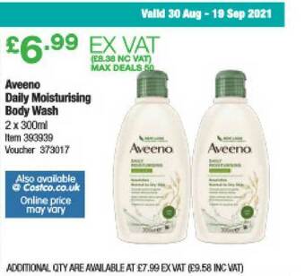 Costco Aveeno Daily Moisturising Body Wash offer