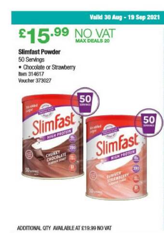 Costco Slimfast Powder offer