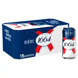 Tesco Kronenbourg 1664 lager beer can 15x440ml offer