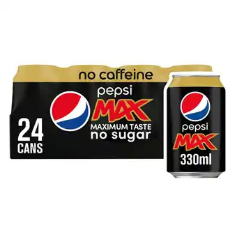 Sainsbury's Pepsi max no caffeine 24x330ml offer