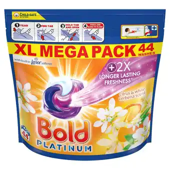 Sainsbury's Bold platinum pods citrus & verbena washing liquid capsules 44 washes offer