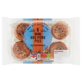 Sainsbury's Sainsbury's mini bbq pork pies x6 300g offer