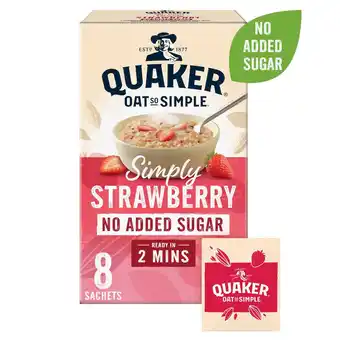 Sainsbury's Quaker oat so simple simply strawberry porridge sachets 8x32.5g offer
