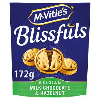 Sainsbury's Mcvitie's blissfuls belgian milk chocolate & hazelnut biscuits 172g offer