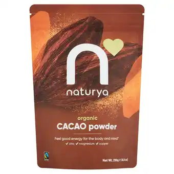 Sainsbury's Naturya fairtrade organic cacao powder 250g offer