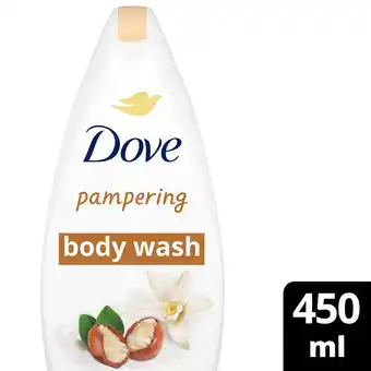 Sainsbury's Dove pampering body wash shower 450ml offer