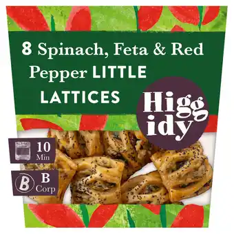 Sainsbury's Higgidy spinach feta & red pepper little lattices x8 160g offer