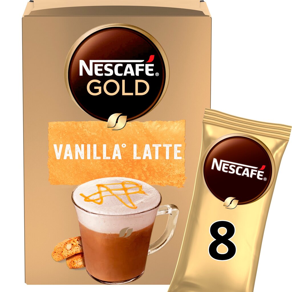 Nescafe gold vanilla flavour latte coffee sachets 8x18.5g offer at Tesco