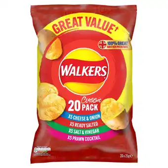 Iceland Walkers classic variety multipack crisps 20 x 25g offer