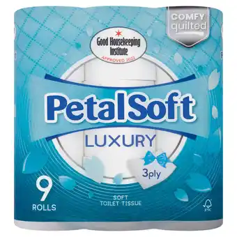 Iceland Petalsoft luxury soft toilet tissue 3 ply 9 rolls offer