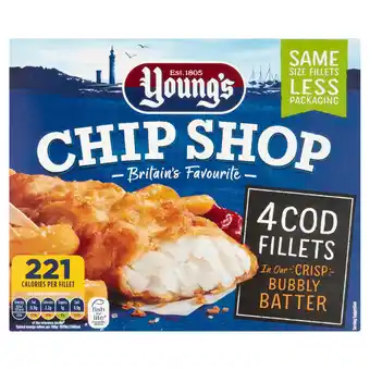 Iceland Young's chip shop 4 cod fillets 400g offer
