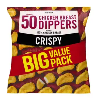 Iceland Iceland 50 (approx.) crispy chicken breast dippers 900g offer